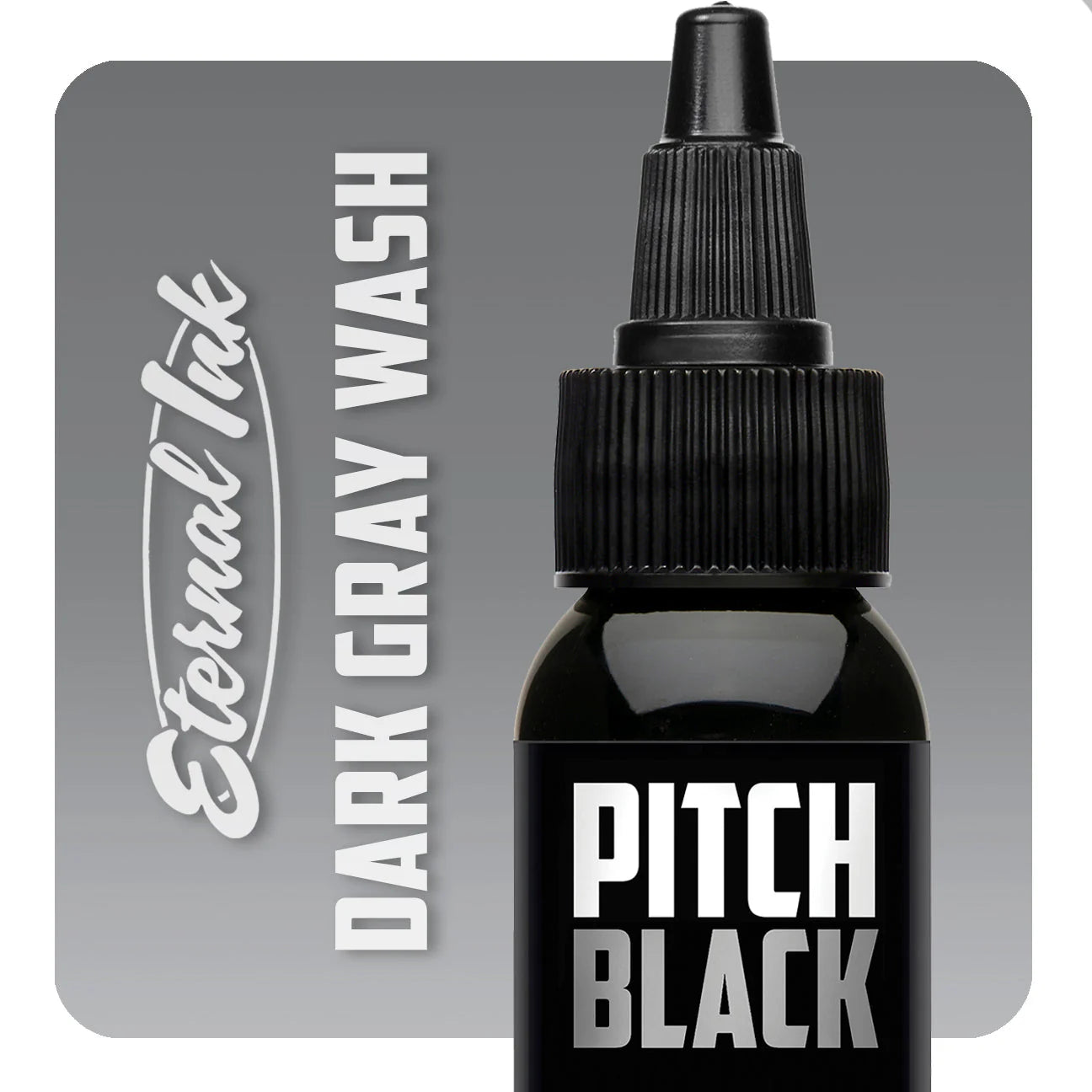 Eternal Tattoo Ink Pitch Black Dark Gray Wash
