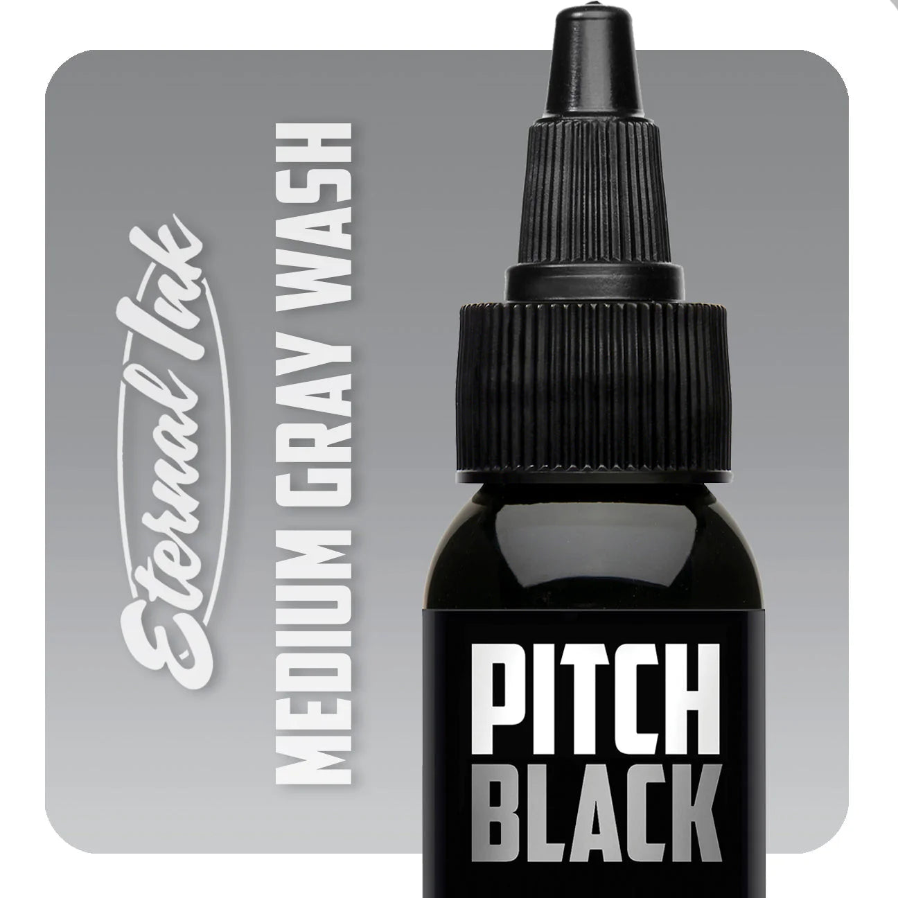 Eternal Tattoo Ink Pitch Black Medium Gray Wash