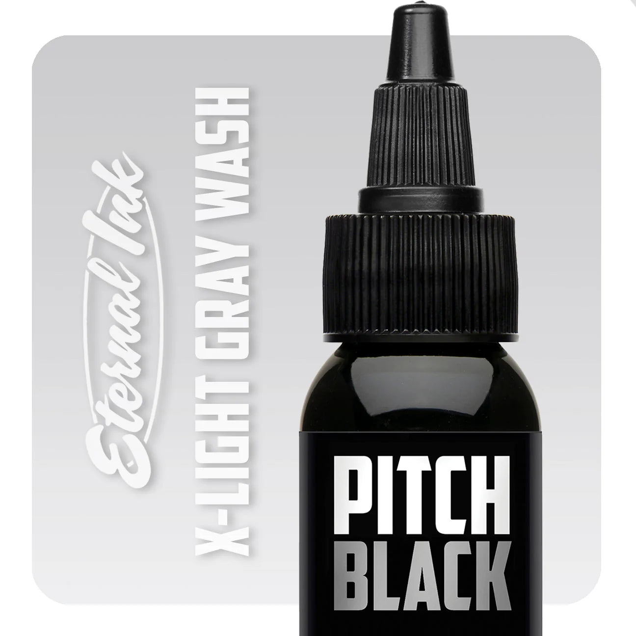 Eternal Tattoo Ink Pitch Black X-Light Gray Wash