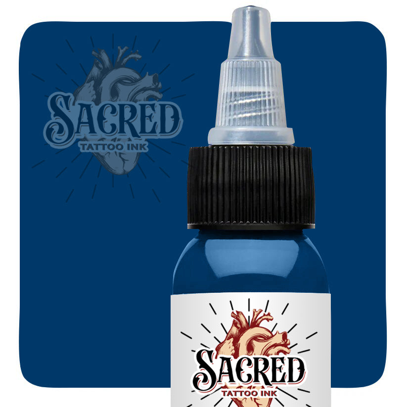 Sacred Tattoo Ink Blue Steel Opaque Dark