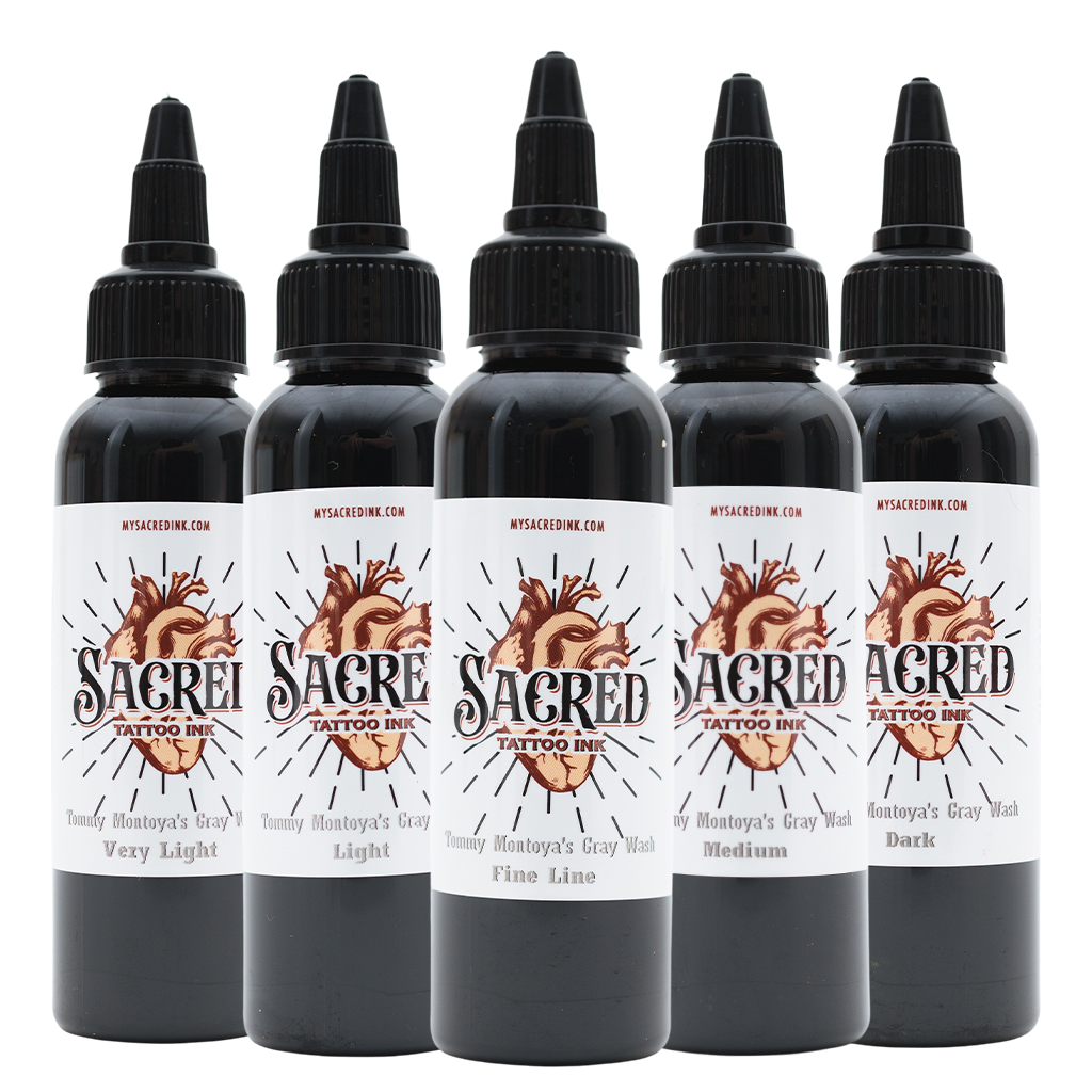 Sacred Tattoo Ink Tommy Montoya's Gray Wash Set