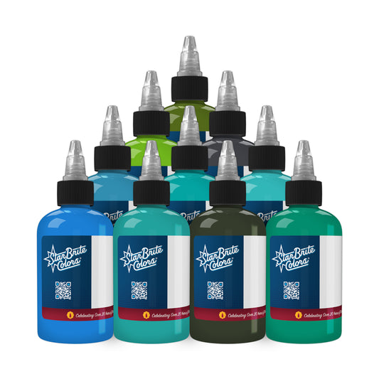 StarBrite Tattoo Ink Blue Lagoon Set - Professional Tattoo Ink Set — Curated Studio Collection for Artists