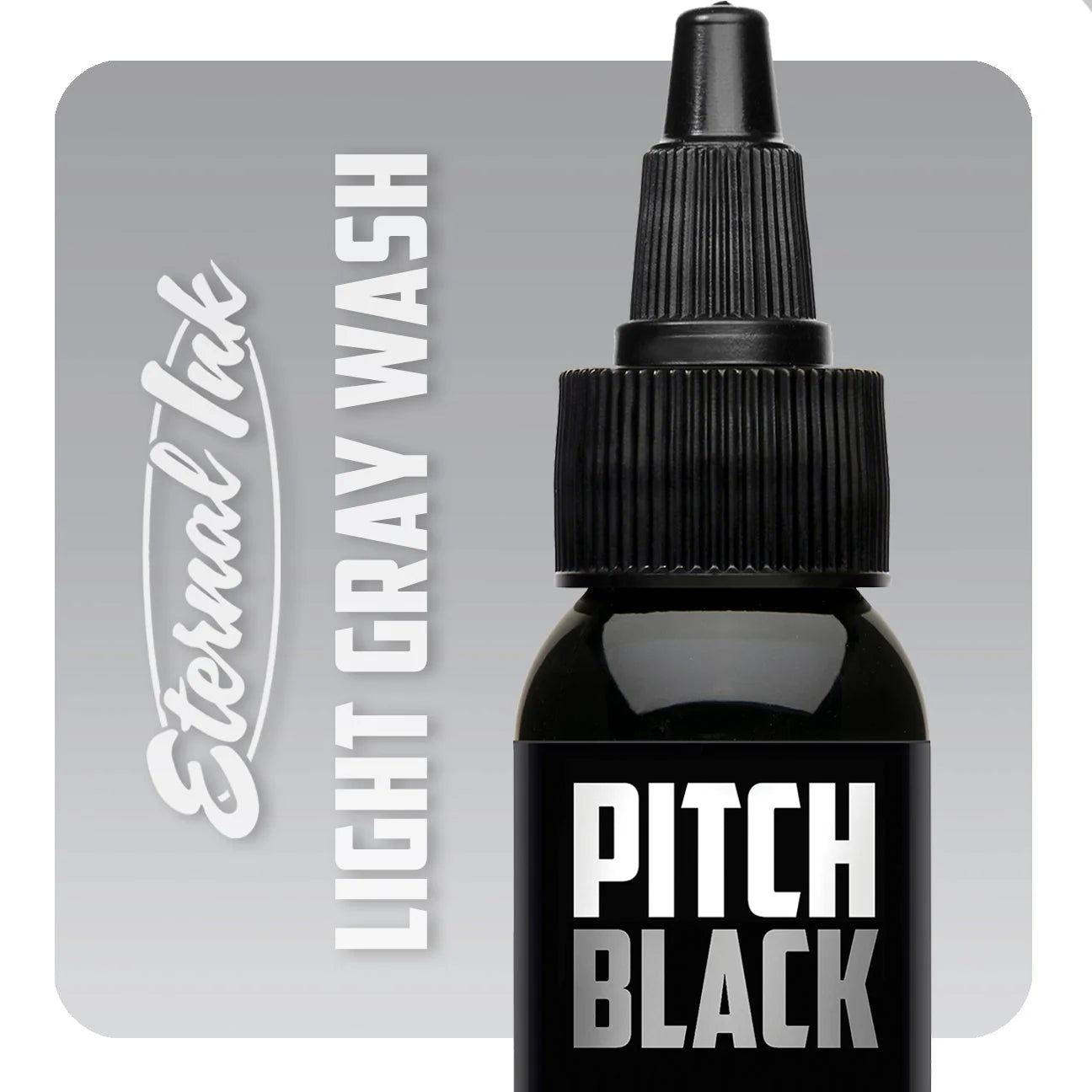 Eternal Tattoo Ink Pitch Black Light Gray Wash