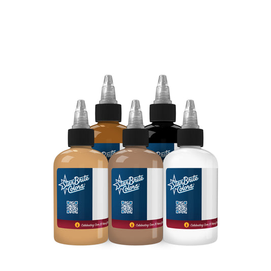 StarBrite Tattoo Ink Fleshtone Set - Professional Skin Tone Tattoo Ink Set for Portrait and Realism Tattoos