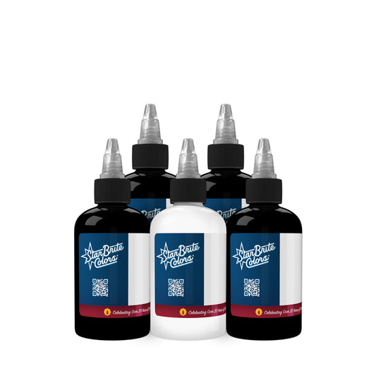 StarBrite Tattoo Ink Lunar Gray Wash Set - Professional Black & Grey Tattoo Ink Set for Realism and Shading Artists