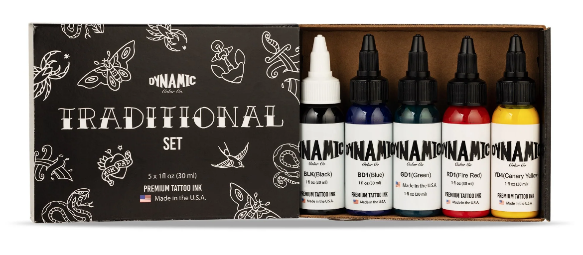 Dynamic Tattoo Ink Traditional 1oz Color Set - Professional Tattoo Ink Set — Curated Studio Collection for Artists